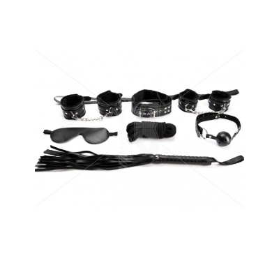 7 Pieces Black Bondage Set - 1