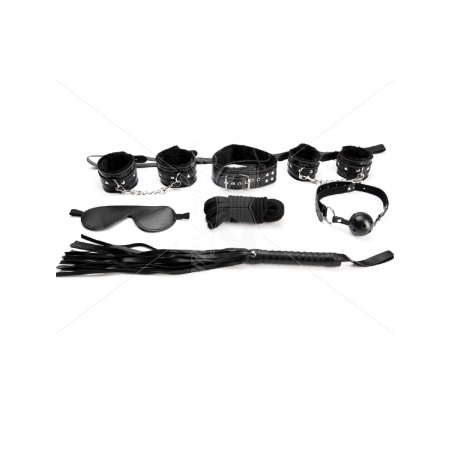7 Pieces Black Bondage Set - 1