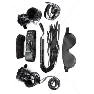7 Pieces Black Bondage Set - 1 2