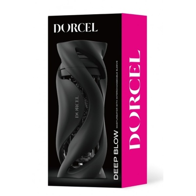 Masturbator ręczny Deep Blow Black z wymiennymi przezroczystymi wkładkami TPE/TPR, 20 × 8 cm - 1