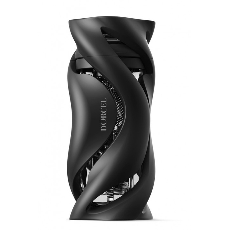 Masturbator ręczny Deep Blow Black z wymiennymi przezroczystymi wkładkami TPE/TPR, 20 × 8 cm - 2