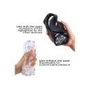 Masturbator ręczny Deep Blow Black z wymiennymi przezroczystymi wkładkami TPE/TPR, 20 × 8 cm - 4