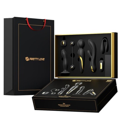 Queen's Luxury Collection Classic Set: zestaw erotyczny z grzaniem do 48°C i pilotem (38,5 cm) - 1 2