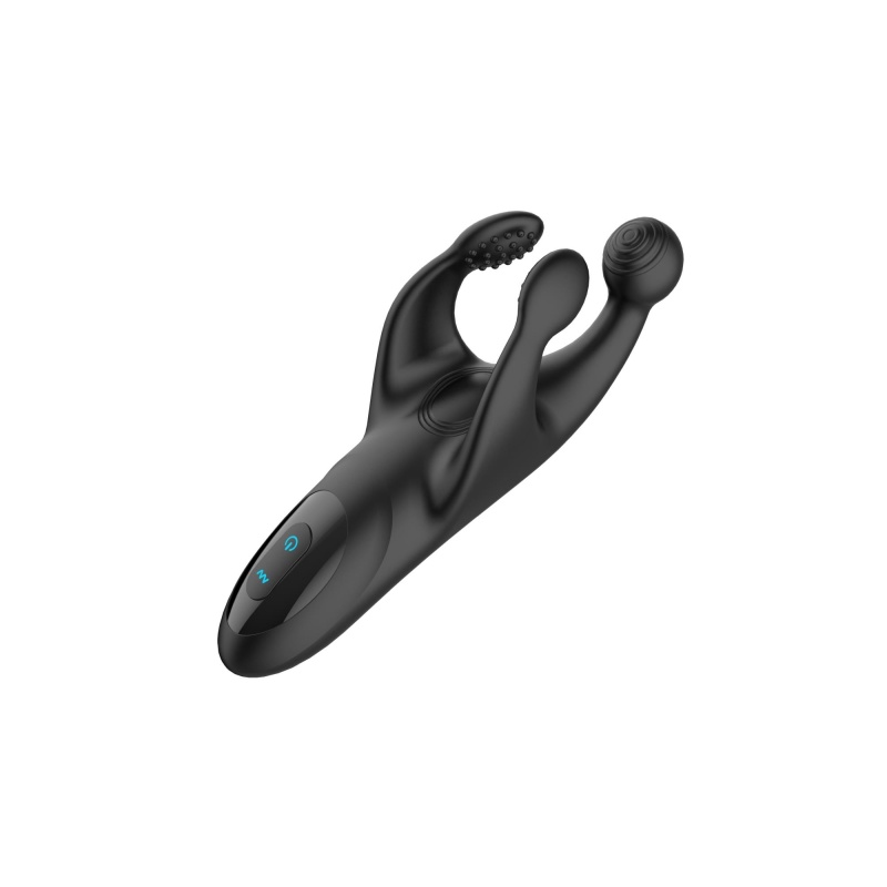 Stimulator penisa Tapping & Vibrating - trójstronna, otwarta konstrukcja wymiarowo dopasowana do obwodu i długości, silikon medy - 1