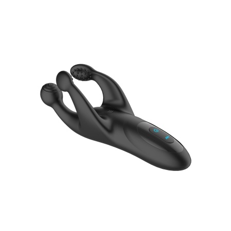 Stimulator penisa Tapping & Vibrating - trójstronna, otwarta konstrukcja wymiarowo dopasowana do obwodu i długości, silikon medy - 2