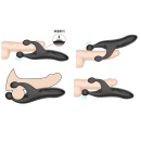 Stimulator penisa Tapping & Vibrating - trójstronna, otwarta konstrukcja wymiarowo dopasowana do obwodu i długości, silikon medy - 12