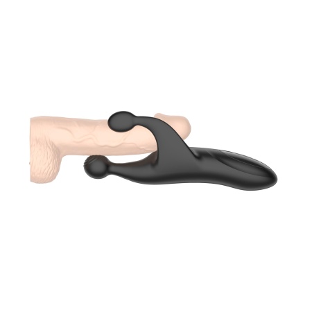 Stimulator penisa Tapping & Vibrating - trójstronna, otwarta konstrukcja wymiarowo dopasowana do obwodu i długości, silikon medy - 13