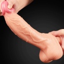 Dwuwarstwowy Dildo Silikonowy 25 cm z Przyssawką Realistyczny - 6