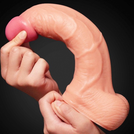 Dwuwarstwowy Dildo Silikonowy 25 cm z Przyssawką Realistyczny - 8