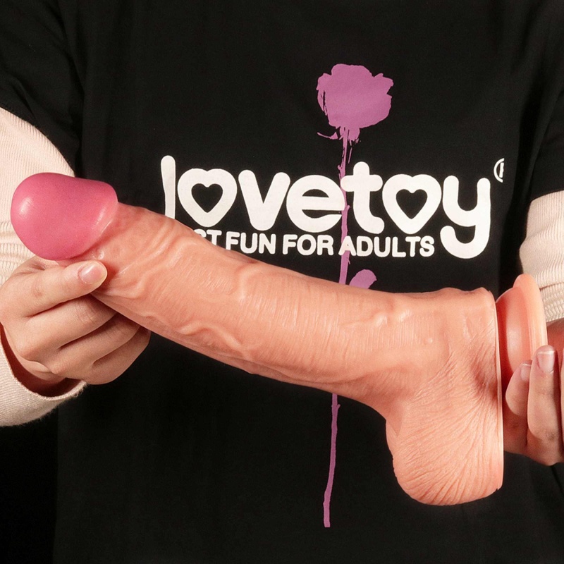 Dwuwarstwowy Dildo Silikonowy 25 cm z Przyssawką Realistyczny - 9