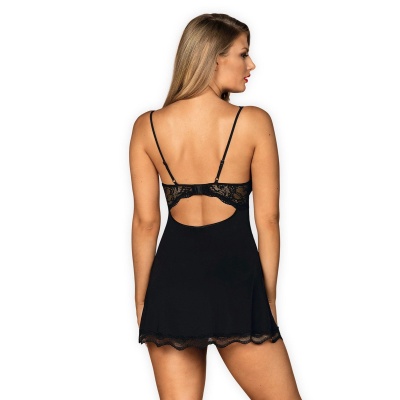 Luvae babydoll i stringi Czarny - 1 2