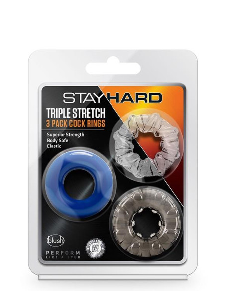 STAY HARD TRIPLE STRETCH 3PACK COCKRINGS