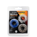 Pierścienie na penisa Stay Hard Triple Stretch 3 Pack - elastyczny TPE, średnica wewnętrzna 1,9 cm - 1