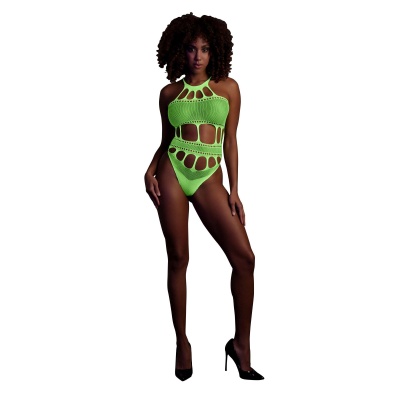 Body with Grecian Neckline - Neon Green - 1