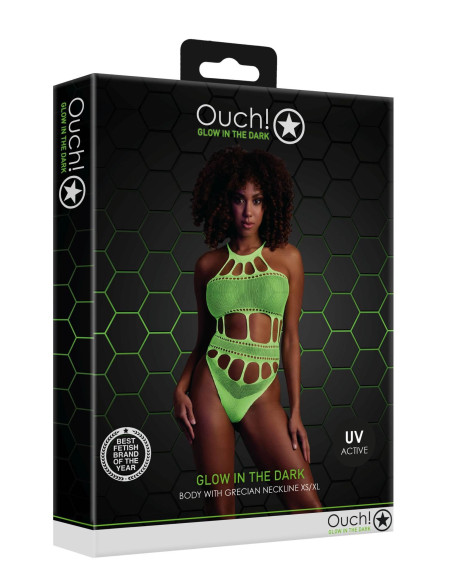 Body with Grecian Neckline - Neon Green - XS/XL