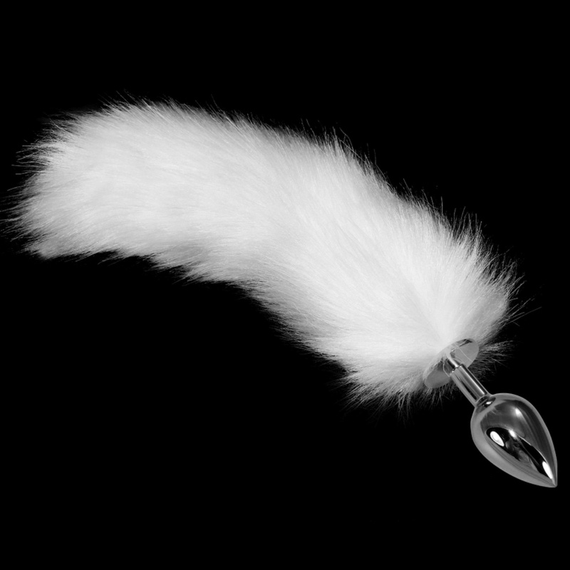 Korek analny Metal Anal Tail – srebrny, ogon 35 cm, 6 cm średnicy - 1