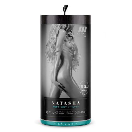 Masturbator Natasha Beige - żebrowany kanał, otwarty, wibrator-kulka, 17,7 cm - 1