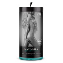 Masturbator Natasha Beige - żebrowany kanał, otwarty, wibrator-kulka, 17,7 cm - 1