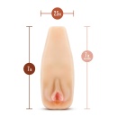 Masturbator Natasha Beige - żebrowany kanał, otwarty, wibrator-kulka, 17,7 cm - 3
