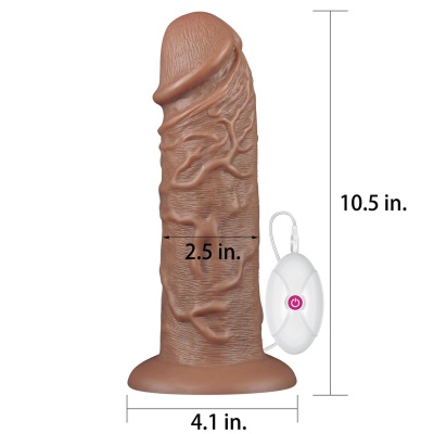 Wibrator LoveToy Realistic Chubby 27 cm brązowy - 1 2