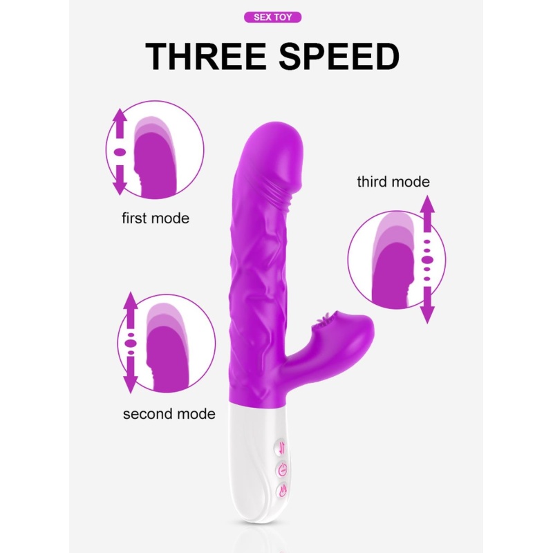 Wibrator SiliconeTongue - silikon medyczny, 10 funkcji, ruch posuwisto-zwrotny i ogrzewanie - 2