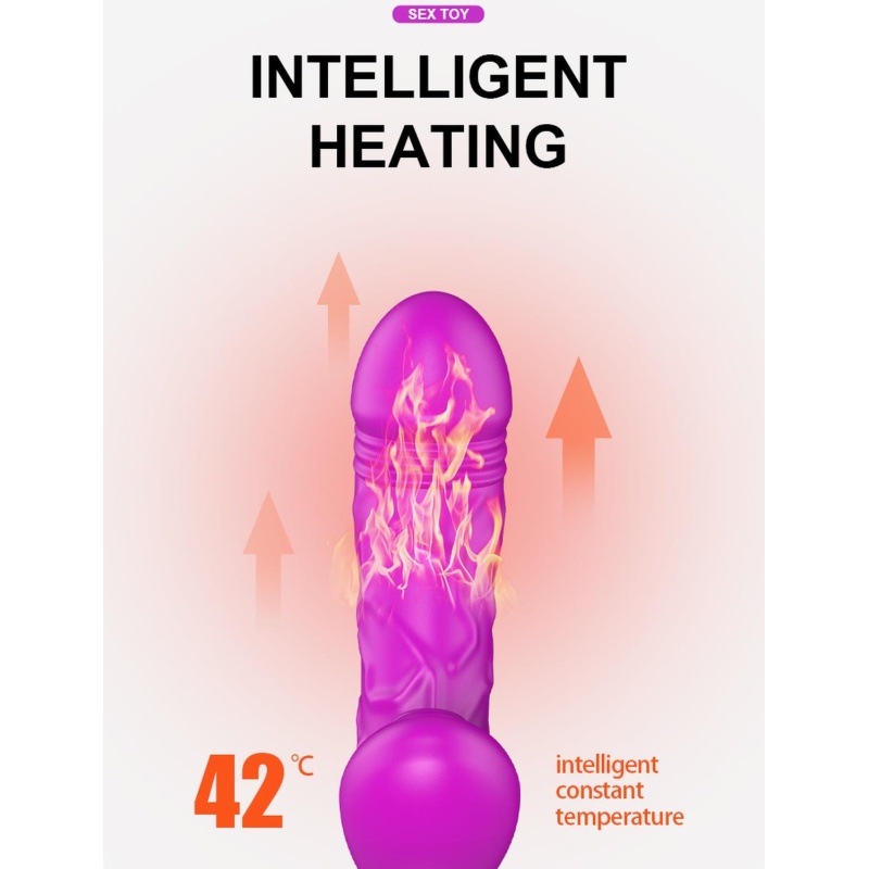 Wibrator SiliconeTongue - silikon medyczny, 10 funkcji, ruch posuwisto-zwrotny i ogrzewanie - 15