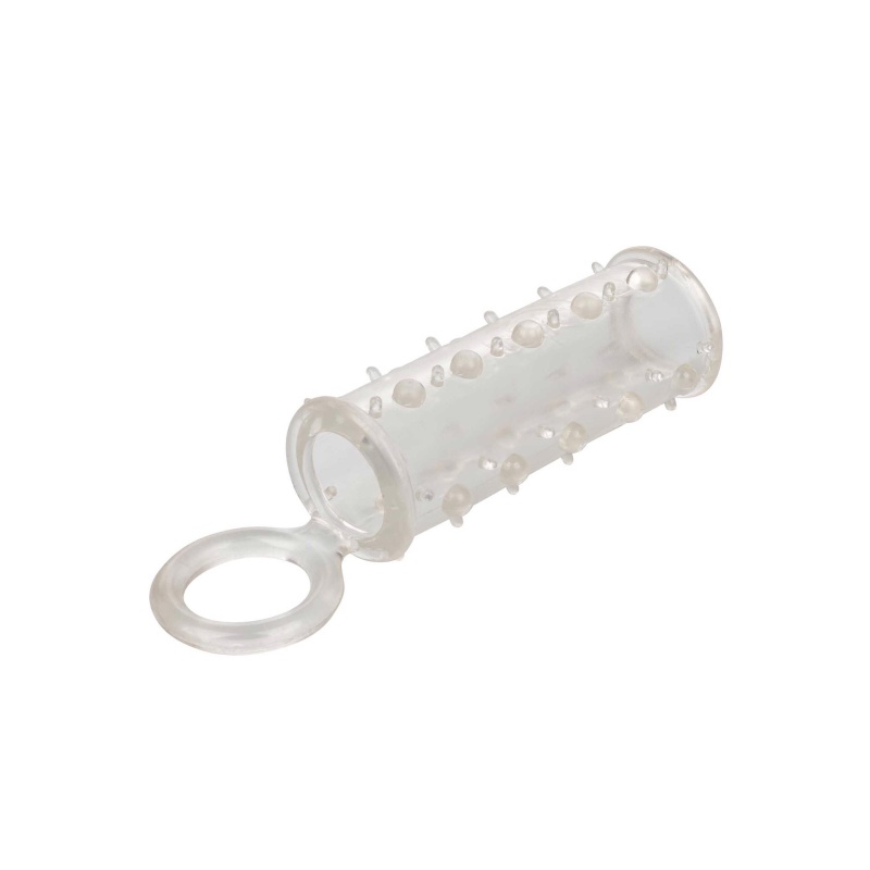 Nakładka na penisa Sensation Enhancer z wypustkami i pierścieniem mosznowym, 11,5 cm - 4