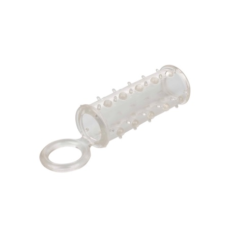Nakładka na penisa Sensation Enhancer z wypustkami i pierścieniem mosznowym, 11,5 cm - 4