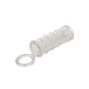 Nakładka na penisa Sensation Enhancer z wypustkami i pierścieniem mosznowym, 11,5 cm - 4