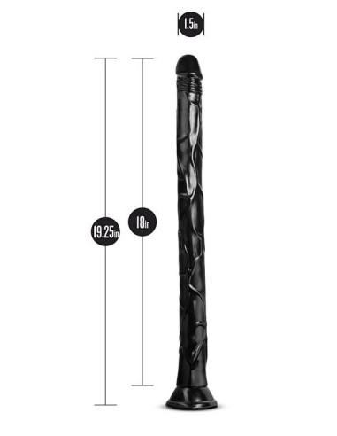 JET BLACK MAMBA 19INCH LONG DILDO BLACK