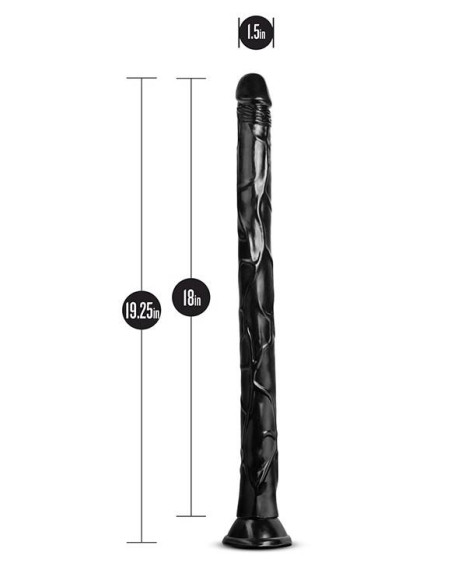 JET BLACK MAMBA 19INCH LONG DILDO BLACK
