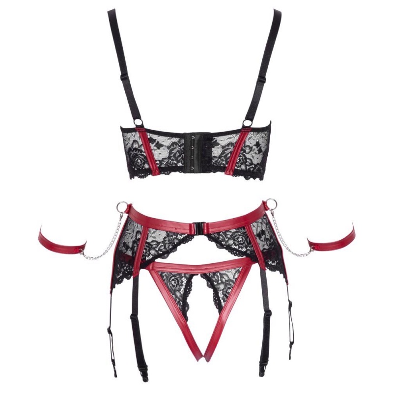 Shelf Bra Set black/red XL - 8