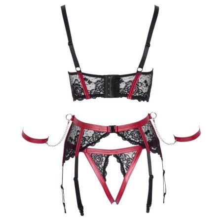 Shelf Bra Set black/red XL - 8