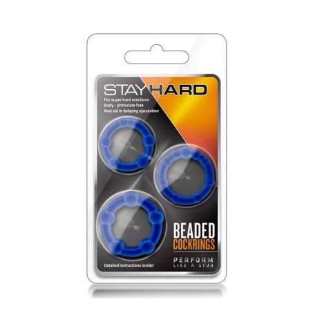 STAY HARD BEADED COCKRINGS BLUE - 1