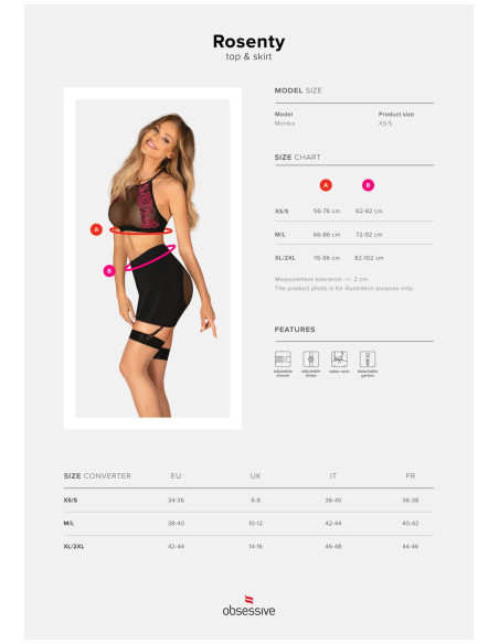 Rosenty top i spódnica   XS/S