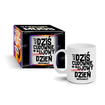 Kubek ceramiczny House of Mugs 300 ml z napisem 'Ależ dziś cudownie…' na prezent - 1