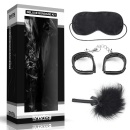 Zestaw Deluxe Bondage Kit – Satynowa maska, piórko i kajdanki 22x10x6 cm - 1