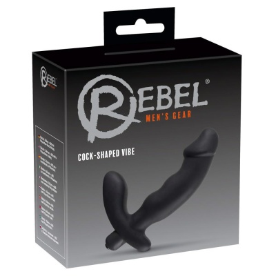 Wibrator Rebel w kształcie penisa z pofalowanym wałem 2,7–3,3 cm i stymulatorem krocza, 15 cm - 1