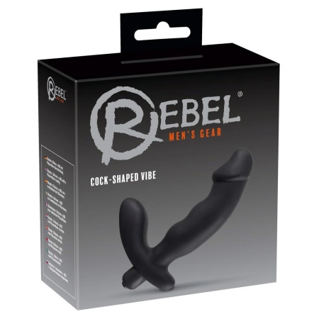 Wibrator Rebel w kształcie penisa z pofalowanym wałem 2,7–3,3 cm i stymulatorem krocza, 15 cm - 1