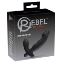Wibrator Rebel w kształcie penisa z pofalowanym wałem 2,7–3,3 cm i stymulatorem krocza, 15 cm - 1