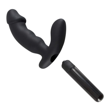 Wibrator Rebel w kształcie penisa z pofalowanym wałem 2,7–3,3 cm i stymulatorem krocza, 15 cm - 5