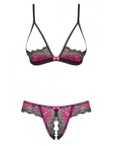 Tulia komplet 2-częściowy otwarty czarny    XS/S