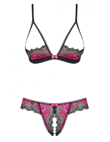 Tulia komplet 2-częściowy otwarty czarny    XS/S