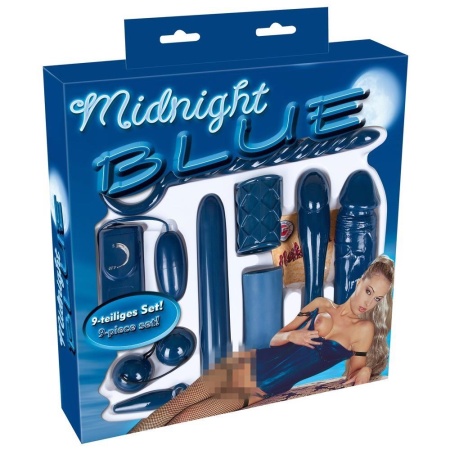 Zestaw zabawek erotycznych Midnight Blue Set, 9 elementów, TPE/ABS - 1