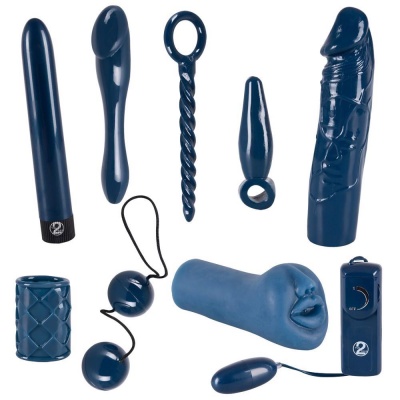 Zestaw zabawek erotycznych Midnight Blue Set, 9 elementów, TPE/ABS, wymiary 5,5–23 cm - 1 2