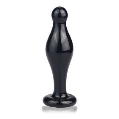 Szklany korek analny Glass Romance Black 4,5 cala (11,4 cm) - 1