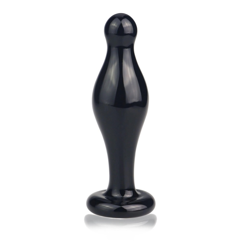 Szklany korek analny Glass Romance Black 4,5 cala (11,4 cm) - 1