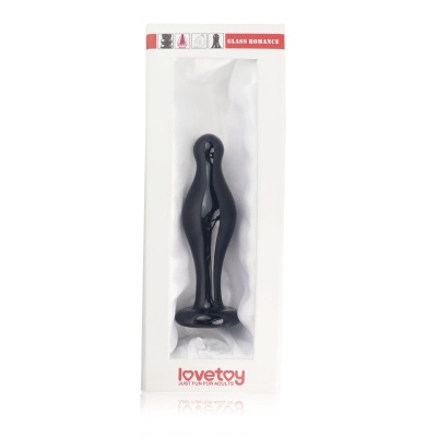 Szklany korek analny Glass Romance Black 4,5 cala (11,4 cm) - 1 2