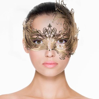 Maska z Żelaza Metal Mask Gold - Regulacja Wstążkami, 67 g - 1 2