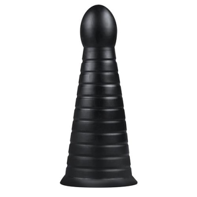Korek analny Devil Dog XXL - żebrowany trzon z przyssawką, długość 25,9 cm - 1